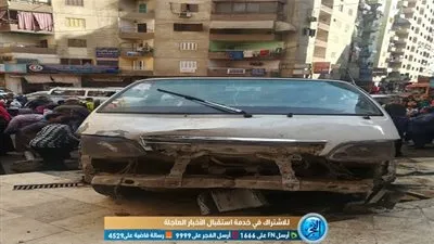 إصابة 6 أشخاص في اصطدام ميكروباص بعقار في عزبة النخل (صور)