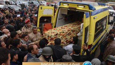 جنازة شهيد سيناء محمود عبد العظيم المحجوب من مسجد مصطفى محمود بشبرامنت