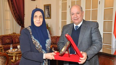 المستشار أحمد عبدالعزيز يستقبل رئيس مجلس الدولة بالعراق