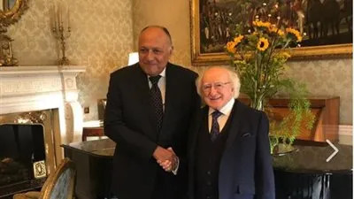 رئيس جمهورية أيرلندا يستقبل سامح شكري لبحث العلاقات الثنائية