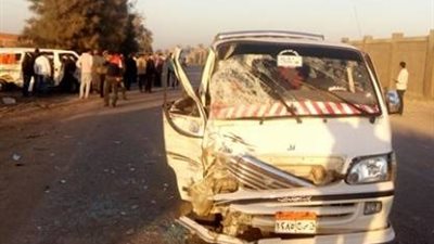 مصرع وإصابة 7 أشخاص في حادث تصادم سيارتين في القليوبية 