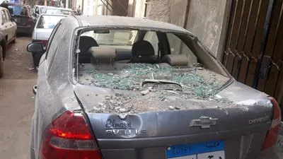 سقوط شرفة بمنطقة الحسينية في المنصورة (صور)