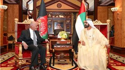 محمد بن راشد يستقبل الرئيس الأفغاني