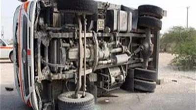 مصرع فتاة وإصابة 10 أشخاص آخرين في حادث انقلاب سيارة جنوب بورسعيد