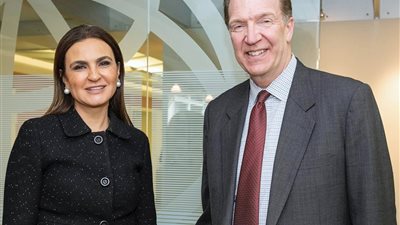 سحر نصر تبحث مع ديفيد مالباس دعم المشروعات القومية الكبرى في  مصر 