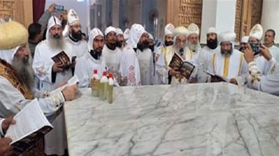 تدشين كنيسة القديس مكاريوس الإسكندري في وادي الريان بالفيوم