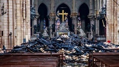 بالصور.. هكذا اصبحت كاتدرائية نوتردام بعد الحريق !