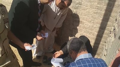 مستشار لجنة بسوهاج يخرج لمساعدة مسنة في الإدلاء بصوتها في التعديلات الدستورية