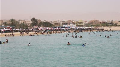 نسبة إشغالات شواطئ السخنة 100% في شم النسيم 