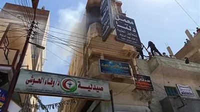 إصابة مواطن بحروق متفرقة وتفحم معمل تحاليل بحوش عيسى (صور)