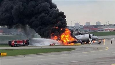 مطار شيريميتيفو ينشر تفاصيل حادث احتراق الطائرة الروسية