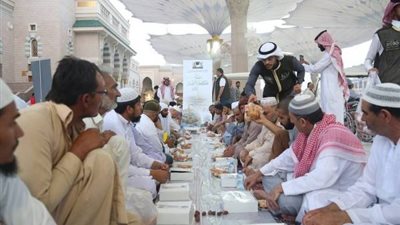 وكالة شؤون المسجد النبوي تقيم مبادرة إفطار صائم عن الجنود المرابطين
