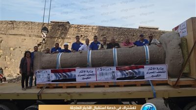 القصة الكاملة لتثبيت عمود مرنبتاح في المتحف الكبير بأيادي مصرية (صور)