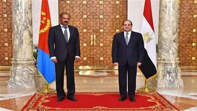شاهد.. لحظة استقبال الرئيس السيسي نظيره الإريتري بقصر الاتحادية