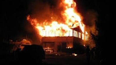 احتراق منزل ريفي بقرية أبوالهول بمركز الفرافرة