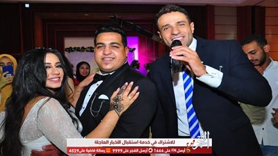 مصطفى حجاج وحجازي متقال ومحمد نور وهدى يشعلون زفاف محمود السويسي وصابرين
