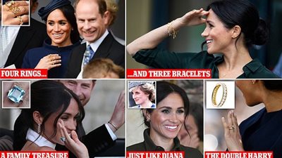 ميجان ماركل ترتدي مجوهرات بقيمة 600 ألف جنيه إسترليني (صور)