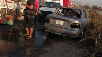 مصرع 4 أشخاص غرقًا في حادث انقلاب سيارة ملاكي بالبحيرة (صور)