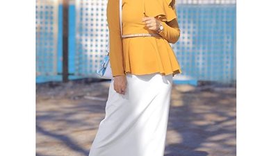 للمحجبات.. طرق تنسيق التنورة عالية الخصر