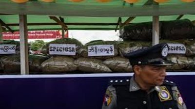 ضبط كمية كبيرة من المخدرات في يانغون بميانمار 