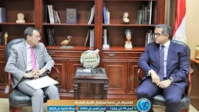 في نهاية مدة خدمته بمصر.. المستشار الثقافي الإيطالي يودع وزير الآثار 
