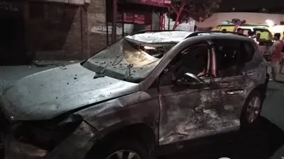 صورة من الأدوار العليا أمام معهد الأورام بعد الانفجار