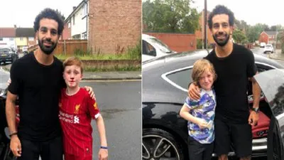 محمد صلاح والطفل 
