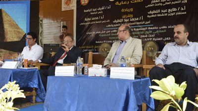 الدكتور وسيم السيسي خلال الملتقى الأول للانشطة الطلابية بجامعة المنصورة: مصر أصل الحضارات في العالم