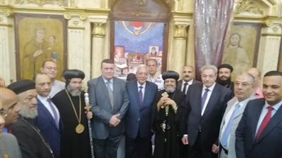 الأنبا مرقس يستقبل محافظ الدقهلية للتهنئة باحتفالات دير مار جرجس بميت دمسيس