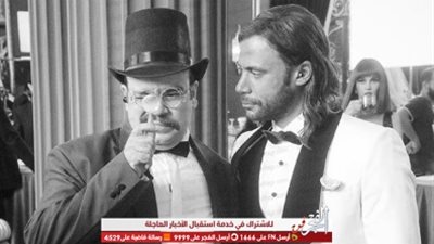 بالأبيض وأسود.. محمد إمام ومحمد عبدالرحمن في كواليس تصوير 