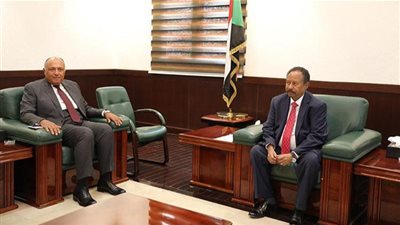 شكري ورئيس الوزراء السوداني يناقشان الملفات المشتركة بين البلدين