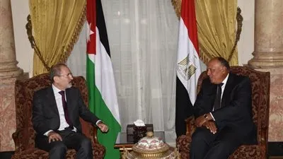 وزير الخارجية ونظيره الأردني يبحثان الأوضاع في  فلسطين وسوريا وليبيا