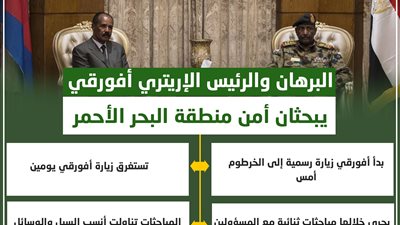 البرهان والرئيس الإريتري أفورقي يبحثان أمن منطقة البحر الأحمر