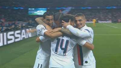 دي ماريا يحرز هدف التقدم لباريس سان جيرمان في شباك مدريد بخطأ من كورتوا