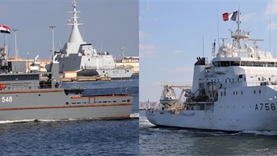 تدريب بحري مصري فرنسي مشترك بالبحر المتوسط