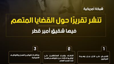 شبكة أمريكية تنشر تقريرًا حول القضايا المتهم فيها شقيق أمير قطر