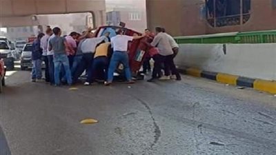 الاستعلام عن مصابي حادث انقلاب سيارة أعلى محور صفط اللبن
