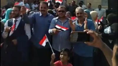 شاهد.. مسيرة لأهالي البدرشين لتأييد الرئيس السيسي