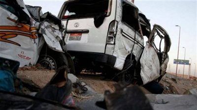 تصادم 3 سيارات أمام بوابة ميناء الدخيلة بالإسكندرية 