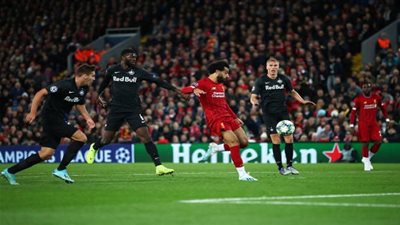 محمد صلاح الأكثر تسديدا في مباراة ليفربول ضد سالزبورج