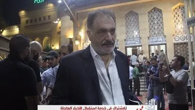 بالصور.. حضور رياض الخولي لعزاء طلعت زكريا