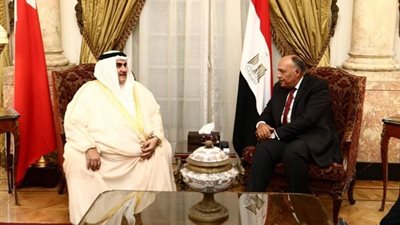 وزير الخارجية يستقبل نظيره البحريني‫ قبل الاجتماع الطارئ للجامعة العربية