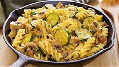 طريقة تحضير مكرونة بالكوسا والليمون