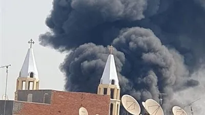 اندلاع حريق في كنيسة مارجرجس بالمنصورة (صور)