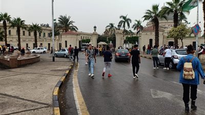 14 صورة ساحرة لجامعة القاهرة بعد هطول الأمطار 