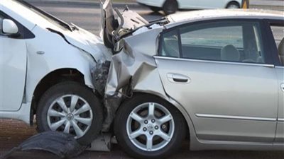 بسبب الأمطار.. تصادم 7 سيارات أعلى كوبري قها 