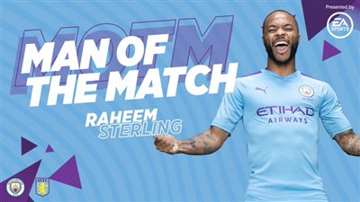 ستيرلينج أفضل لاعب في مباراة مانشستر سيتي وأستون فيلا