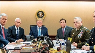 الرئيس الأمريكي ومعاونيه شاهدوا عملية مقتل البغدادي