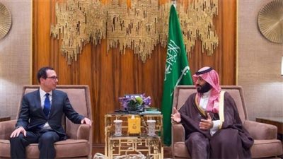 ولي العهد يستعرض مع وزير الخزانة الأمريكي مجالات التعاون