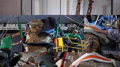 شاهد.. تجهيزات معرض كنوز الملك توت عنخ آمون في بريطانيا قبل الافتتاح بساعات